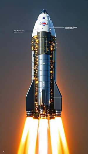 A Rocket Ship With A Brightly Lit Engine, Possibly A Space Shuttle
