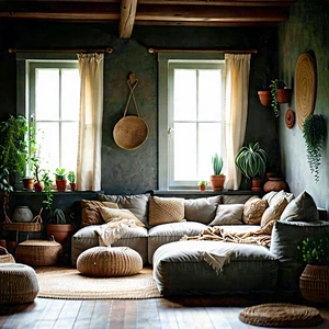 Lifestyle Professional Photography: Cozy living room with comfortable textiles