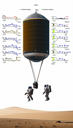 In The Image, There Are Two Astronauts Standing On A Platform, Which Is Connected To A Large Balloon