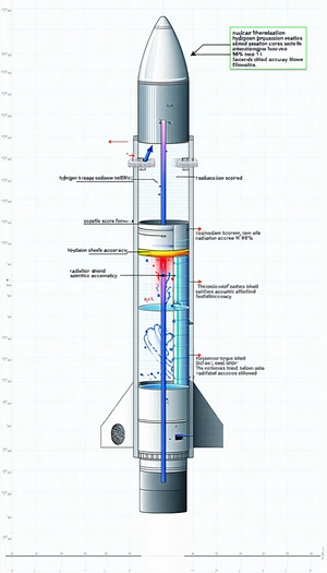 A White Drawing Of A Rocket Is Shown, With A Red Line Going Through The Center Of The Rocket