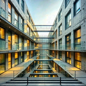 Urban Hdr Photography: Urban Loft With Artistic Facade With Large, Modern