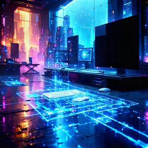 (futuristic:1.17) (digital:1.16) workspace