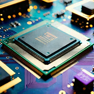 Close-up of microprocessor