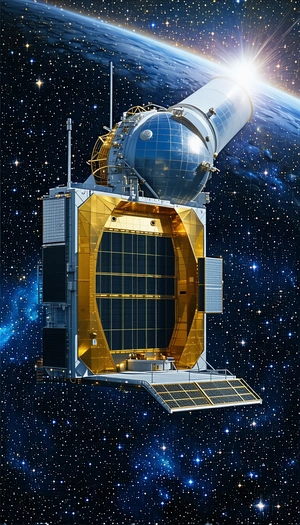 A Large Spacecraft Is Shown In A Space Scene
