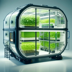 A Large, Round, Glass-walled Structure That Houses A Variety Of Plants