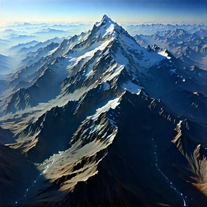 Nature Concept Art: Aerial View Of Mountain Range With Majestic Mountain