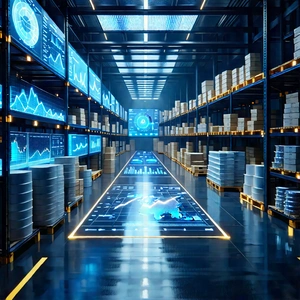 Financial Technology In Manufacturing Facility With Image, There
