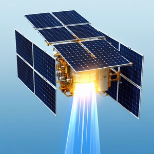 A Spacecraft With A Solar Panel On Its Side