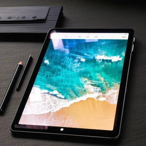 Tech Lithograph: Tablet with user interface