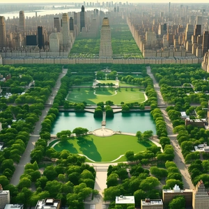 Urban Minimalist Design: Aerial view of central park