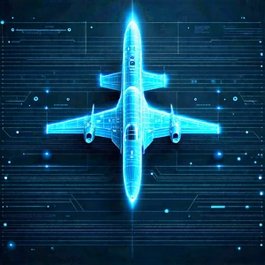 Tech Infographic Style: Aerospace technology in manufacturing facility