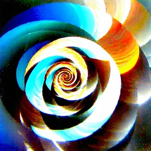 Abstract Watercolor Painting: Spirals with refracted light