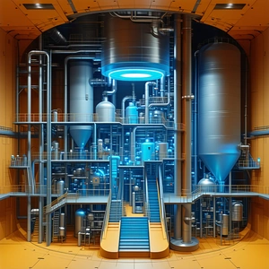 In This Image, There Is A Large Industrial Building With A Variety Of Pipes And Machinery