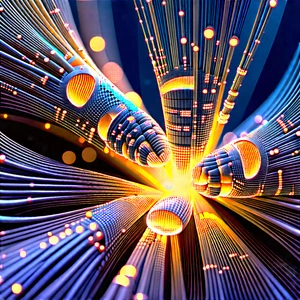 Close-up Of Fiber Optic Cables With Close-up Group
