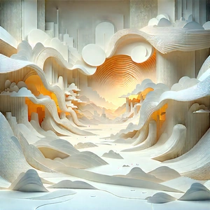Abstract Macro Photography: Paper Installation With Movement With Image, There