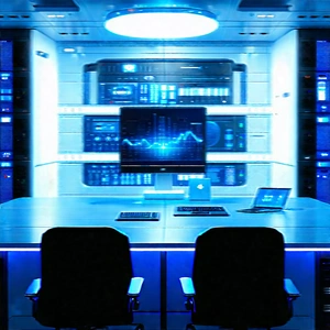Futuristic Server Room With Image, There
