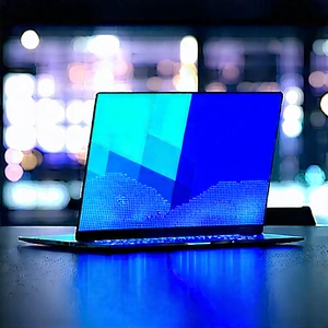 Laptop With Glowing Screen With Laptop Computer