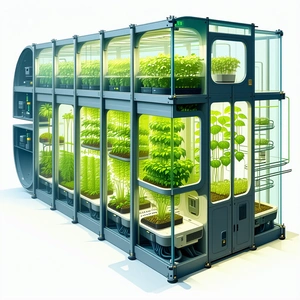 A Large, Multi-layered Greenhouse Filled With Various Plants
