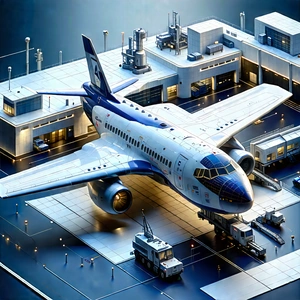 Aerospace Technology In Research Center With Large Blue