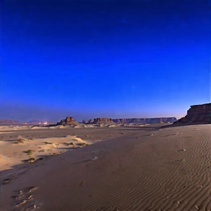 Nature Unreal Engine: Desert (landscape:1.31) During Blue Hour With Beautiful Desert