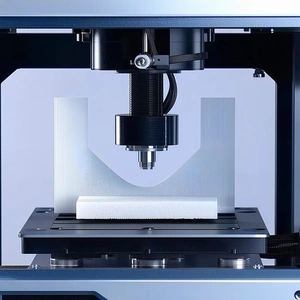 A 3d Printer Is In The Process Of Printing A White Object