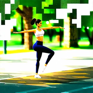 Lifestyle Isometric Design: Dance fitness in park