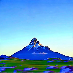 Nature 3d Render: Clear Sky Over Mountain Peak With Majestic Mountain