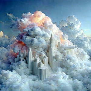 Cloud Computing Visualization With Cityscape Large