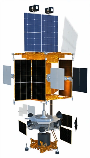A Large Satellite Is Shown In A White Background
