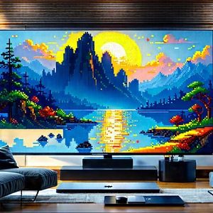 Smart Home Device With Digital Artwork With Large Flat