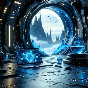 Futuristic Research Laboratory With Futuristic Setting,
