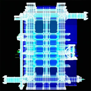 The Image Is A 3d Model Of A Large Building, Possibly A Bridge Or A Tower