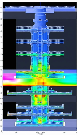 The Image Is A 3d Model Of A Large Structure, Possibly A Bridge Or A Building