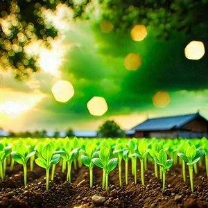 Agricultural Technology In Field Deployment With Lush Green