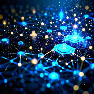 Blockchain Network Visualization With Blue White