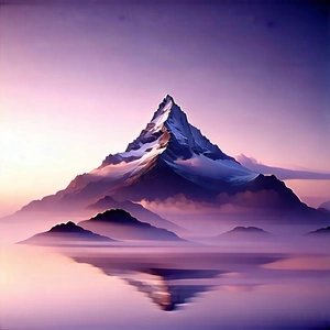 Nature Concept Art: Mist Over (mountain:1.36) Peak With Majestic Mountain