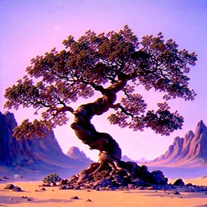 Nature Commercial Photography: Ancient Tree In Rocky Terrain With Tree Twisted
