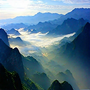 Nature Digital Illustration: Valley During Foggy Morning With Breathtaking Mountain