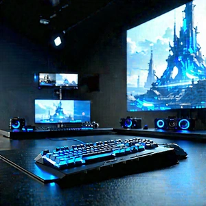 Entertainment Technology In (design:1.12) Studio With Image, There