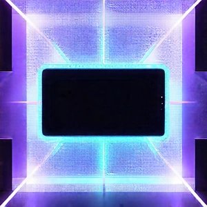 Tablet with glowing screen
