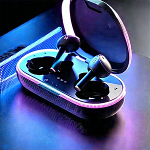Wireless Earbuds With Holographic Display With Pair Pink