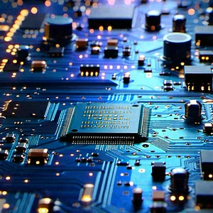 Tech Matte Painting: Close-up of electronic circuit