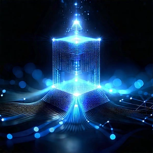Blockchain Network Visualization With Blue White