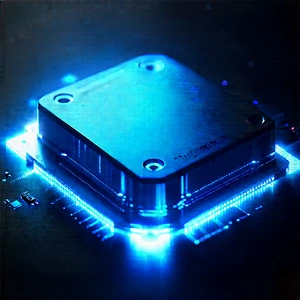 Microchip With Blue Light (glow:1.32) With Blue Blue