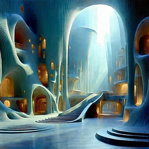 Futuristic Innovation Hub With Image, There