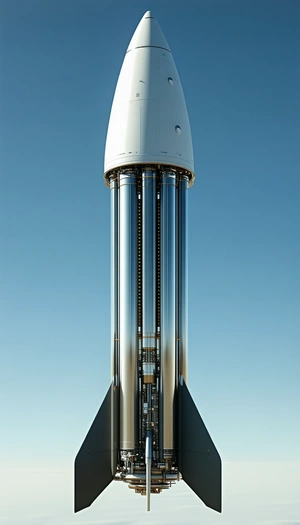 A Large Rocket Ship, Which Appears To Be A Space Shuttle, Sitting On A Launch Pad