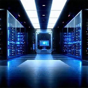 Futuristic Server Room With Image, There