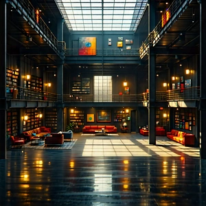 Urban Infographic Style: Urban Loft With Dramatic (lighting:1.48) With Black White