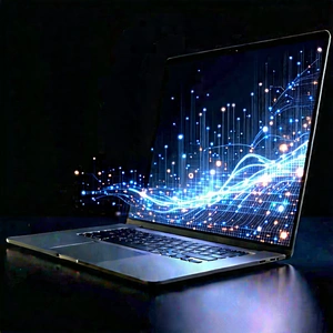 Laptop With Data Visualization With Laptop Computer