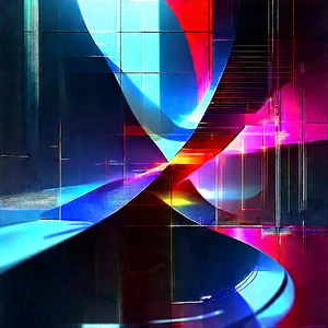 Abstract Cyberpunk Style: Contraction captured in abstract form